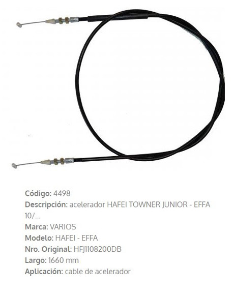 Imagen de CABLE DE ACELERADOR ASIA TOWNER 1.0/EFFA CARGO 1.0