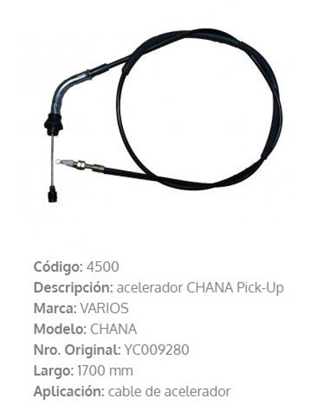 Imagen de CABLE DE ACELERADOR CHANA PICK-UP 1702MM