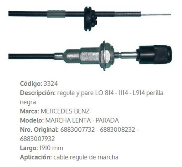 Imagen de CABLE ESTRANGULADOR MERCEDES BENZ 814/914 1910MM