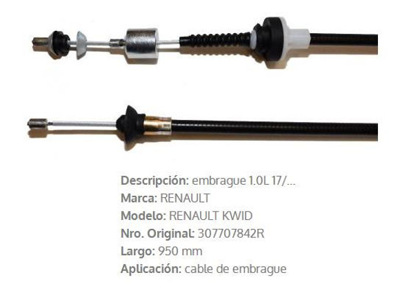 Imagen de CABLE DE EMBRAGUE RENAULT KWID 1.0 950MM