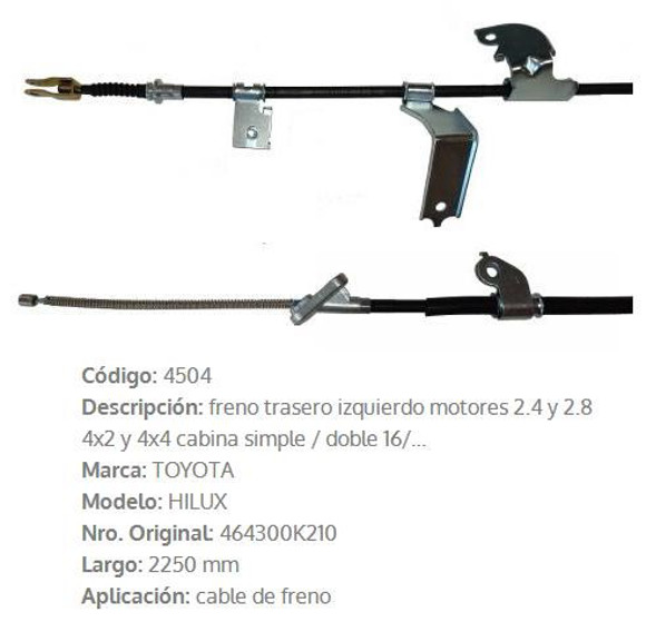 Imagen de CABLE DE EMBRAGUE VW SANTANA 2.0 940MM