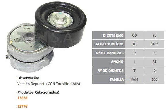 Imagen de TENSOR CORREA ALTERNADOR VW GOL 1.6 S/AC C/DIR /1.8 93-96