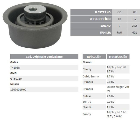 Imagen de TENSOR CORREA DISTRIBUCION NISSAN SUNNY/SENTRA B11/B12/B13