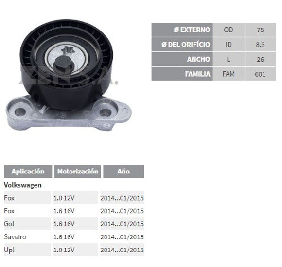 Imagen de TENSOR CORREA ALTERNADOR VW UP