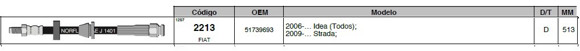 Imagen de FLEXIBLE FRENO DEL FIAT IDEA 2006 EN ADELANTE 513MM