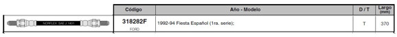 Imagen de FLEXIBLE FRENO DEL FORD FIESTA ESPAÑOL 370MM