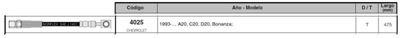 Imagen de FLEXIBLE FRENO TRAS CHEVROLET C20/D20 1993 EN ADELANTE 470MM