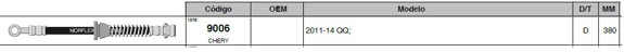 Imagen de FLEXIBLE FRENO DEL CHERY QQ 2011/2014 380MM