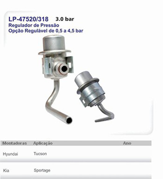 Imagen de REGULADOR DE PRESION HYUNDAI TUCSON/KIA SPORTAGE 3.0 BAR
