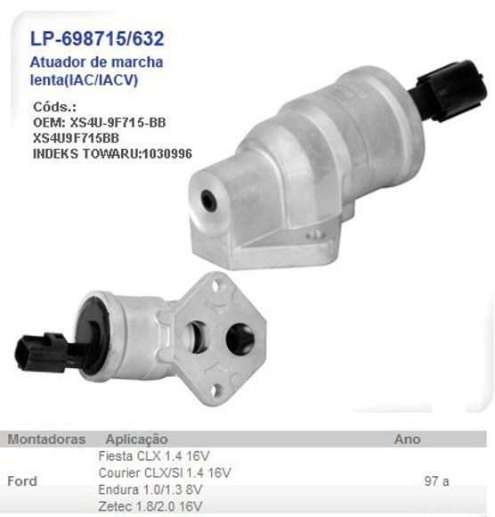 Imagen de ACTUADOR DE MARCHA LENTA FORD FIESTA/KA 1.3 ENDURA 1997-99