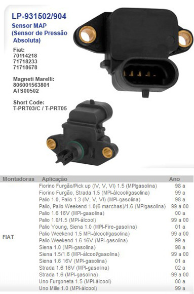 Imagen de SENSOR MAP FIAT PALIO 1.3/SIENA/STRADA/PALIO 1.6 16V 1998