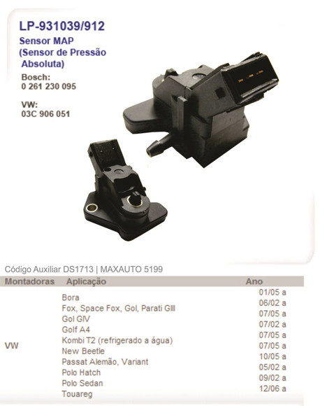Imagen de SENSOR MAP VW GOL/PARATI G3/G4/VW FOX 2003/VW POLO 2002