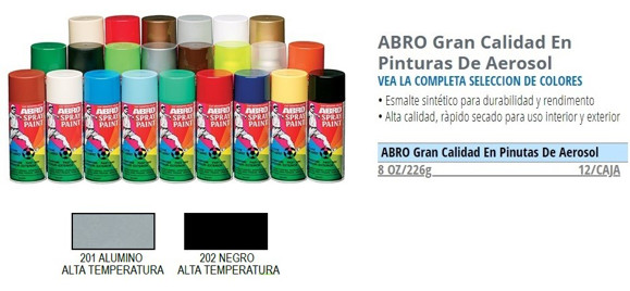 Imagen de PINTURA AEROSOL SPRAY ALTA TEMPERATURA NEGRO 226GRS