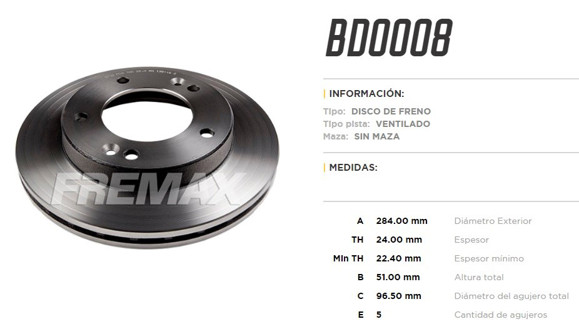 Imagen de DISCO DE FRENO DELANTERO KIA SPORTAGE 1994-2003