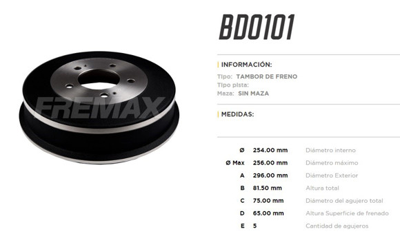 Imagen de CAMPANA DE FRENO HYUNDAI H100 1995-2000
