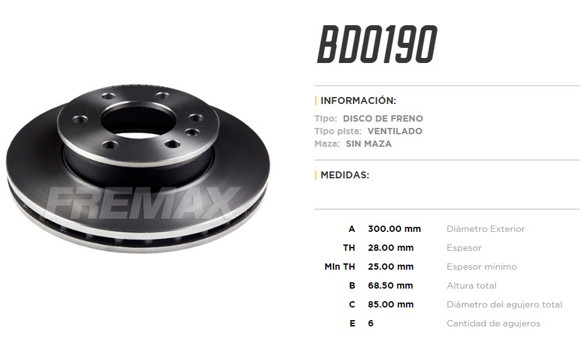 Imagen de DISCO DE FRENO MERCEDES BENZ SPRINTER 415CDI