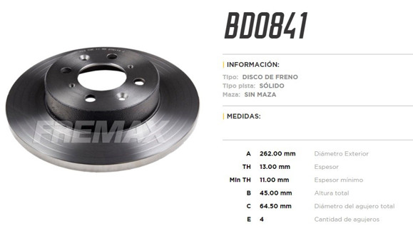 Imagen de DISCO DE FRENO ROVER 214/216/414/416/420/25/45
