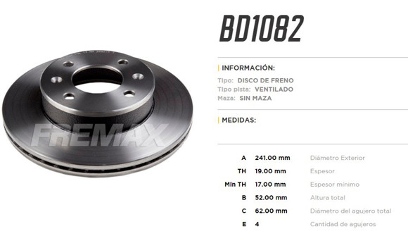 Imagen de DISCO DE FRENO JAC J3 2011- A108/A137