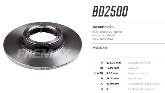 Imagen de DISCO DE FRENO FORD CORCEL/BELINA/DEL REY RENAULT 4/R18