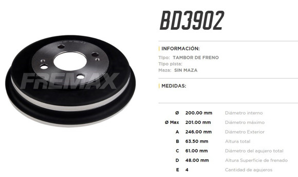Imagen de CAMPANA DE FRENO HONDA NEW FIT 2009-