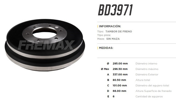 Imagen de CAMPANA DE FRENO CHEVROLET S10 2.8 2012-