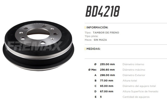Imagen de CAMPANA DE FRENO FIAT DUCATO/PEUGEOT BOXER/CITROEN JUMPER 94
