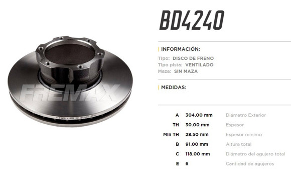 Imagen de DISCO DE FRENO MERCEDES-BENZ L709