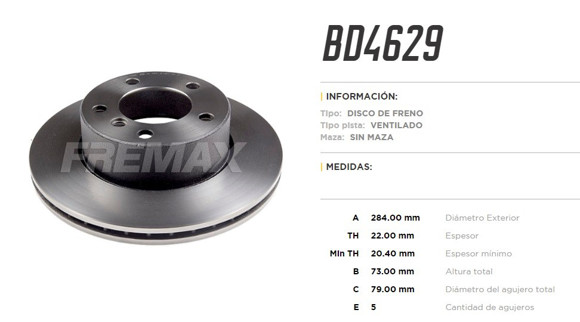 Imagen de DISCO DE FRENO BMW 118I 2012- (E87)