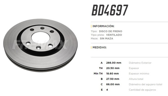 Imagen de DISCO DE FRENO CITROENT BX/XANTIA/BERLINGO/ZX/XSARA PG 405