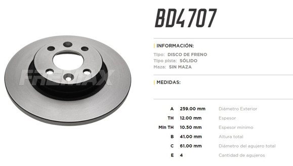 Imagen de DISCO DE FRENO RENAULT SANDERO/LOGAN 1.4/1.6 8V 07-1.5DCI