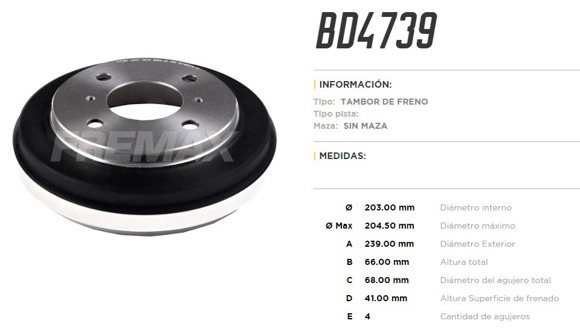 Imagen de CAMPANA DE FRENO NISSAN TIIDA 1.8
