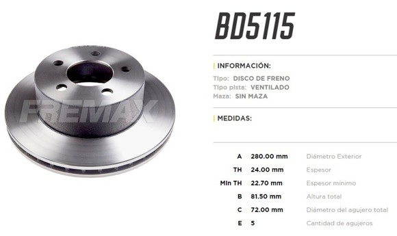 Imagen de DISCO DE FRENO JEEP CHEROKEE/GRAND CHEROKEE 1984-