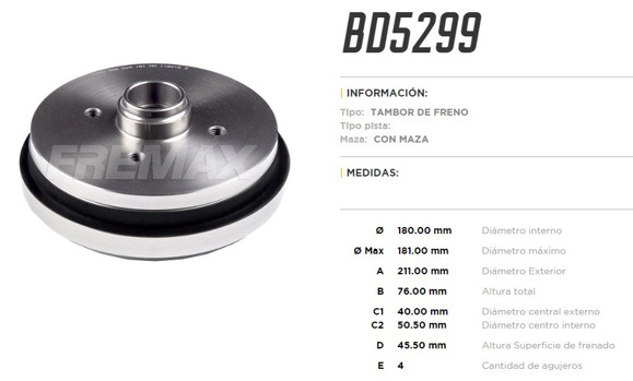 Imagen de CAMPANA DE FRENO W GOL GEN V 2008-