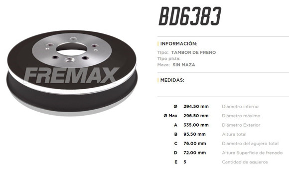 Imagen de CAMPANA DE FRENO VW AMAROK 2.0TDI 2010-