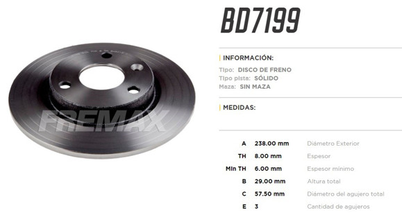Imagen de DISCO DE FRENO CITROEN AX/SAXO/PEUGEOT 106 1.1 R13"