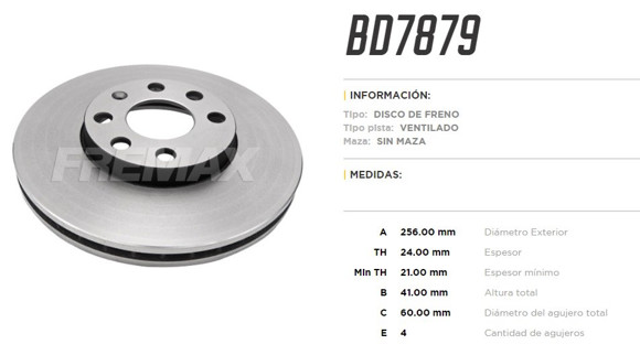 Imagen de DISCO DE FRENO DAEWOO ESPERO 16V 95-99 LANOS 1.5I/1.6I 97
