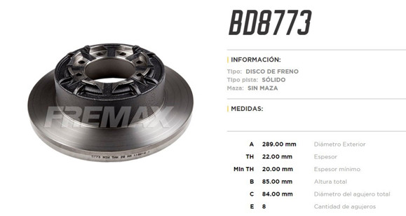 Imagen de DISCO DE FRENO TRASERO IVECO DAILY (MODELOS EN DESCRIPCION)
