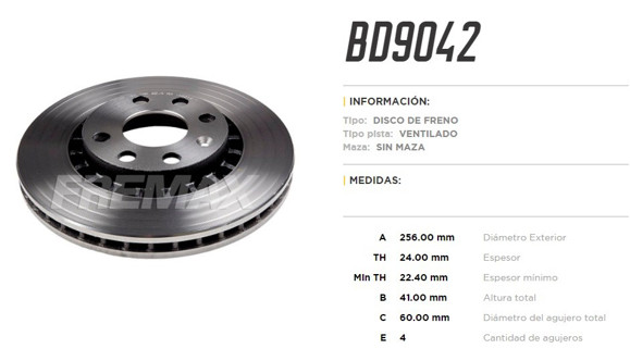 Imagen de DISCO DE FRENO CHEVROLET VECTRA-ASTRA/DAEWOO ESPERO-LANOS