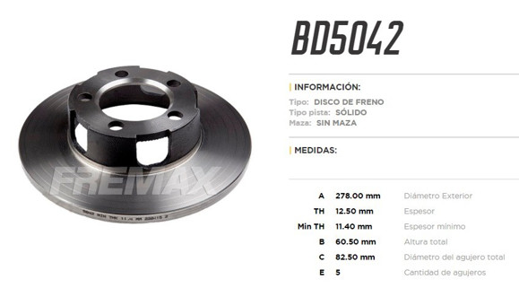 Imagen de DISCO DE FRENO FORD FALCON 1969-1991
