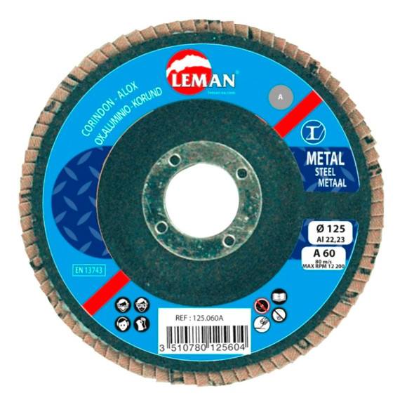 Imagen de DISCO FLAP LEMAN 115X22,23MM GRANO 80 A/O