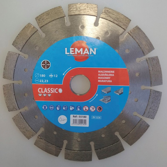 Imagen de DISCO DIAMANTADO SUPER CANTERO LEMAN 180X2,3X12X22,23MM