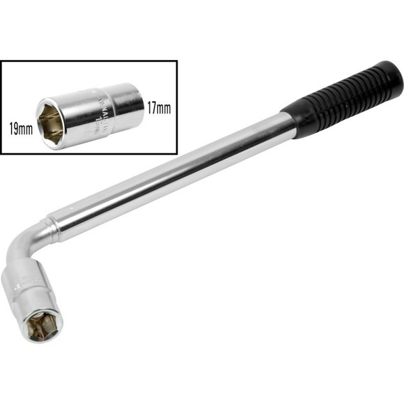Imagen de LLAVE DE RUEDA EN L EXTENSIBLE CON MANGO DE GOMA 17MM/19MM