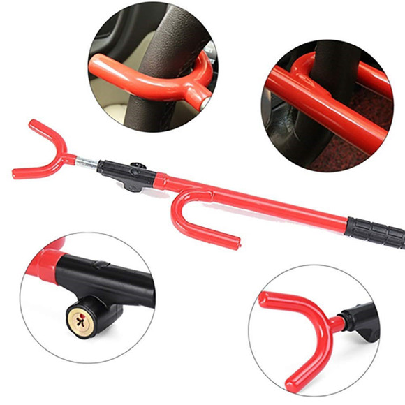 Imagen de TRABA VOLANTE DE SEGURIDAD FORMA DE BASTON BARRA UNIVERSAL