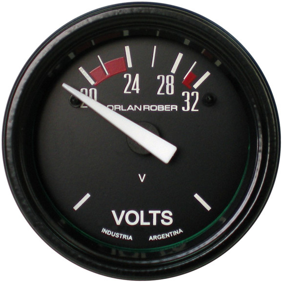 Imagen de VOLTIMETRO 24V ESCALA: 20-32V FONDO NEGRO DIAMETRO: 52MM
