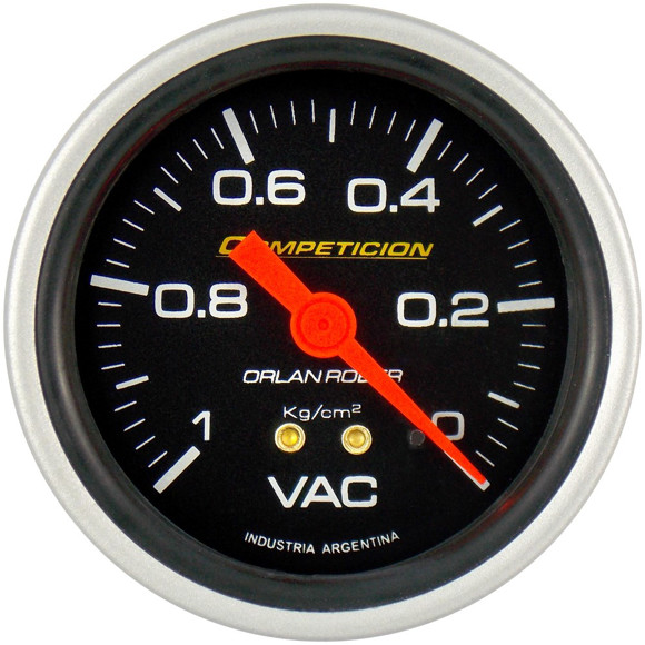 Imagen de MANOMETRO DE VACIO ESCALA: 0-1 KG/CM2 FONDO NEGRO -DIAM:60MM