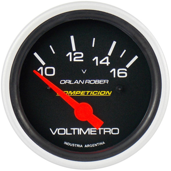 Imagen de VOLTIMETRO 12V ESCALA: 10-16V FONDO NEGRO DIAMETRO: 60MM