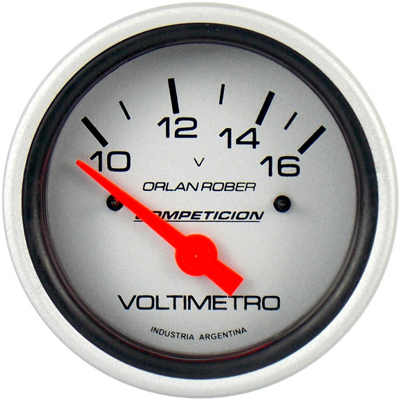 Imagen de VOLTIMETRO 12V ESCALA: 10-16V FONDO GRIS DIAMETRO: 60MM