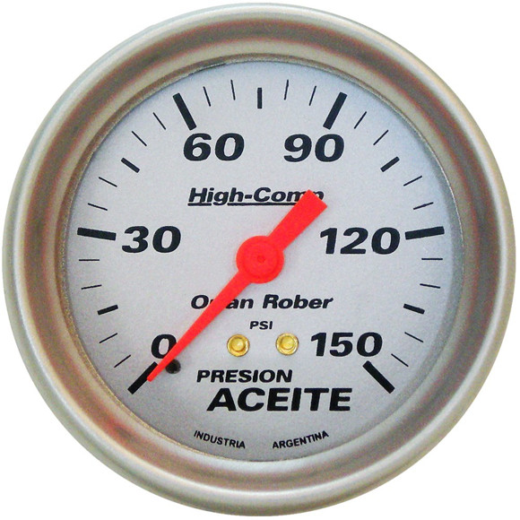 Imagen de MANOMETRO PRESION DE ACEITE ESCALA: 0-150 PSI FONDO GRIS