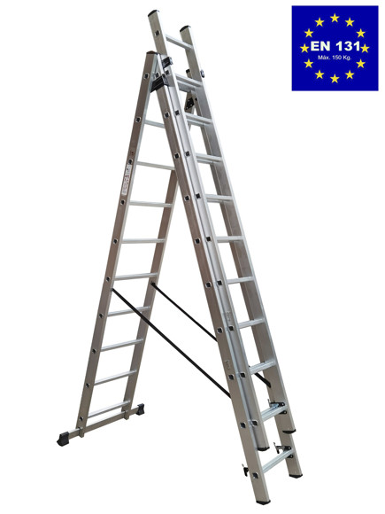 Imagen de ESCALERA COMBINADA 3 EN 1 DE 3 TRAMOS 10 ESCALONES 8,4 MT