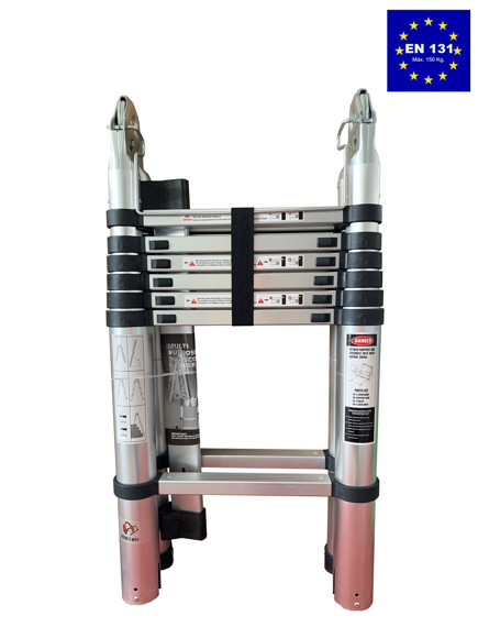 Imagen de ESCALERA TELESCOPICA PLEGABLE DE 2 TRAMOS 2,2+2,2 MT